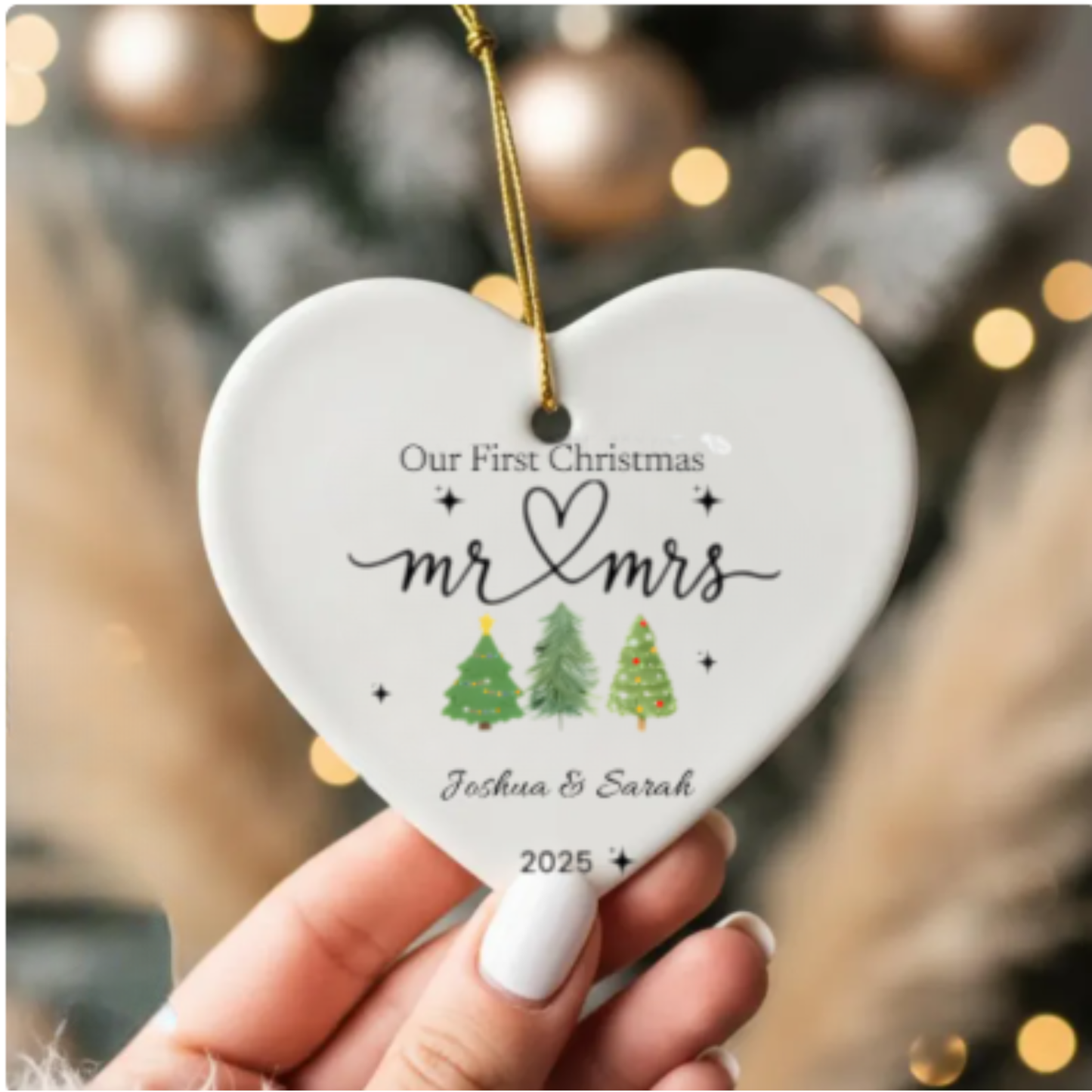 Our First  Christmas Heart Ornament