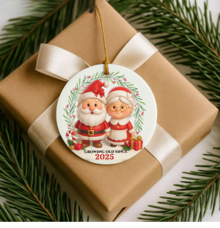 Personalized Santa & Mrs. Claus Ornament 2025