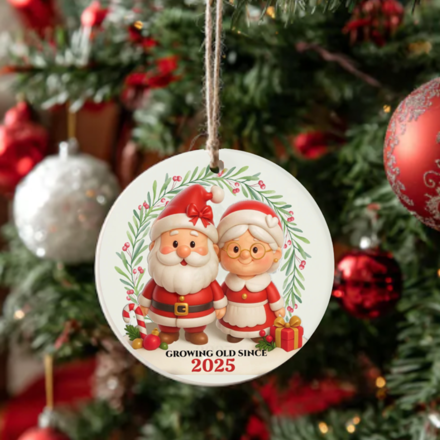 Personalized Santa & Mrs. Claus Ornament 2025