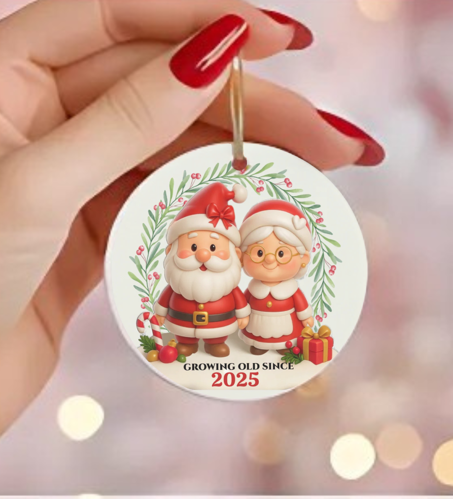 Personalized Santa & Mrs. Claus Ornament 2025