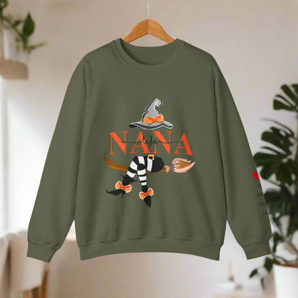 Personalized Nana Witch Sweatshirt – Custom Halloween Gift for Grandma