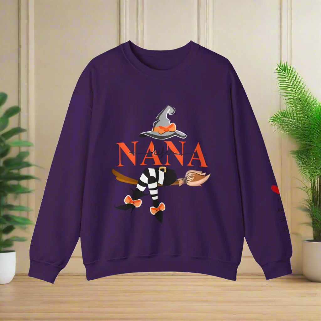 Personalized Nana Witch Sweatshirt – Custom Halloween Gift for Grandma