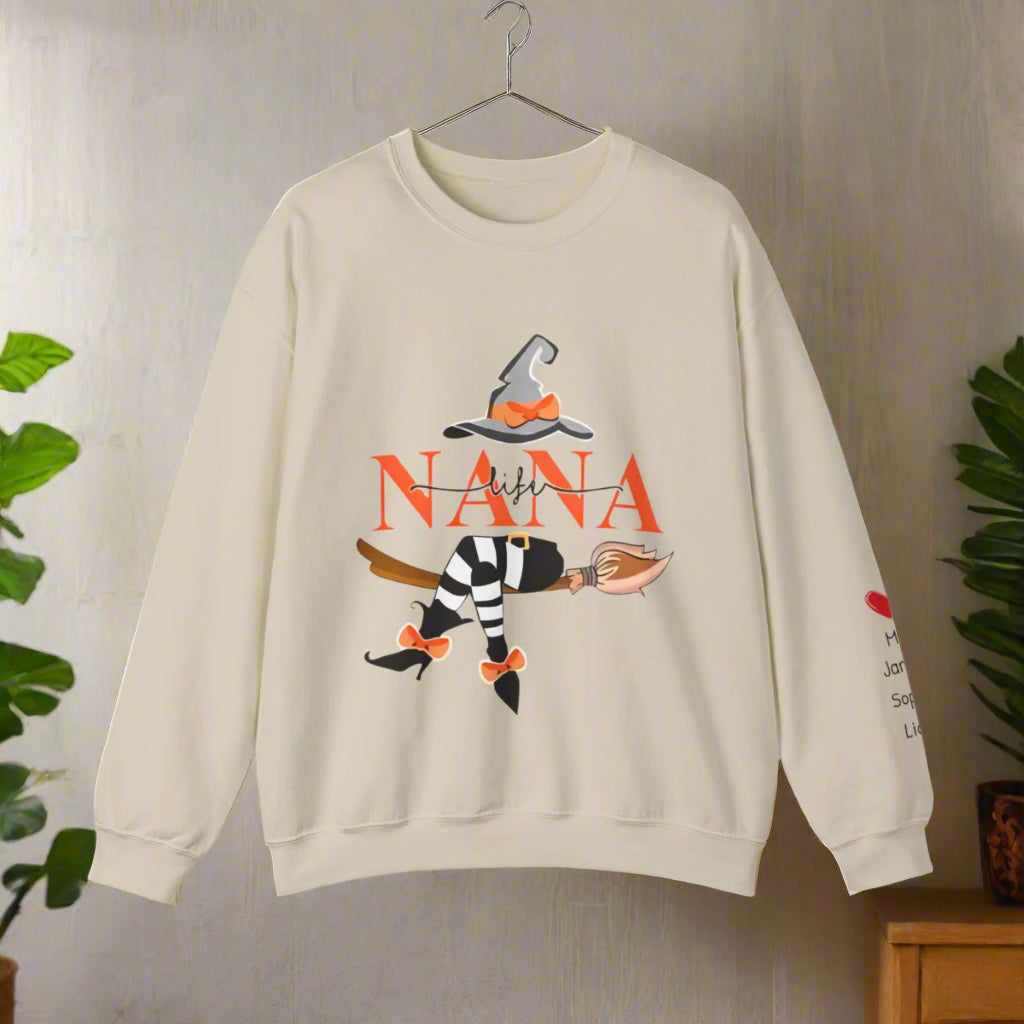 Personalized Nana Witch Sweatshirt – Custom Halloween Gift for Grandma